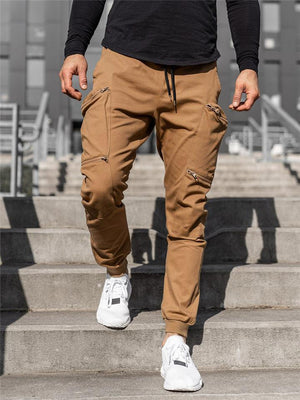 Men's Casual Cargo Pants With Zipper Pockets