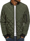 Men's Fashion Diamond Quilted Coat Bomber Jacket