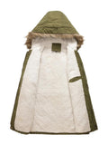 Men's Thermal Lamb Wool Parka Padded Coat With Fur Hood