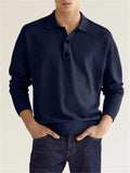 Men's V-neck Long Sleeve Polo Shirt for Autumn