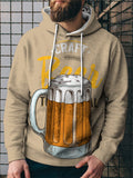 Creative Oktoberfest Digital Print Drawstring Hooded Sweatshirt