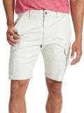 Mens Casual Plain Comfy Straight Knee Cargo Shorts