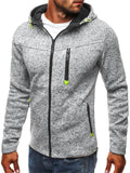 Men's Sport Casual Jacquard  Fleece Zipper Hoodie