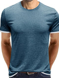 Summer Leisure Short Sleeve Pullover Slim T-shirts For Men