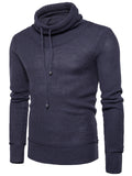 Drawstring Turtleneck Long Sleeve Sweater for Men