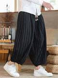 Loose Casual Lightweight Stripe Harem Pnats