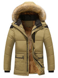 Ultra Thermal Fur Lined Hooded Padded Coat Parka For Men