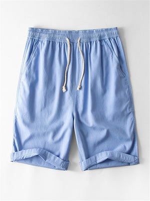 Mens Loose Breathable Straight Cotton&Linen Shorts