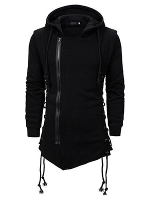 Trendy Casual Stylish Solid Color Hooded Zipper Jacket For Men