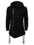 Trendy Casual Stylish Solid Color Hooded Zipper Jacket For Men