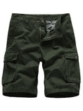 Mens Casual Multi-Pockets Outdoor Cotton Cargo Shorts