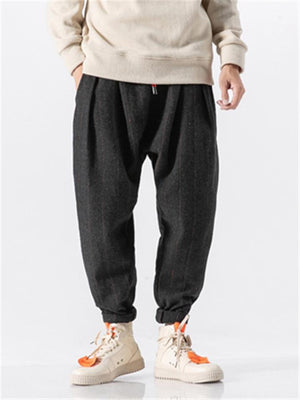 Comfy Casual Loose Plaid Linen Ankle Pants