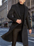 Men's Decent Button Lapel Long Coat