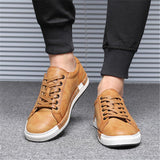 Mens Fashion Breathable Stitching Lace Up Ankle Shoes