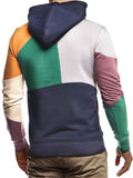 Mens Stylish Youthful Color Block Hoodie