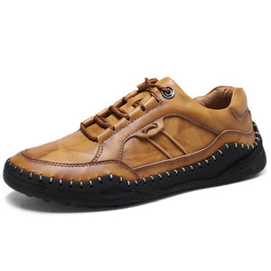 Men Hand Stitching Outdoor Casual Leather Shoes