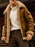 Trendy Thermal Bouclé Jacket Aviator Shearling Coats