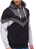 Winter Hooded Contrasting Pullover Loose Hoodies For Men