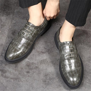 Men's Casual Fashion Crocodile Pattern Soft PU Leather Shoes