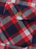 Men's Trendy Plaid Pattern Thermal Long Sleeve Hooded Jacket With Pockets