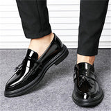 Men's Trendy Tassel Design Formal Glossy Business Shoes