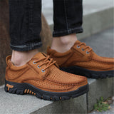 Outdoor Casual Wearable Non Slip Hollow Out Leather Shoes