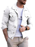 Men's Slim Fit Lapel Long Sleeve Casual Denim Coats