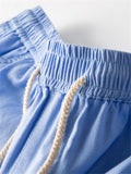 Mens Loose Breathable Straight Cotton&Linen Shorts