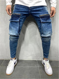 Casual Hip Hop Jeans With Kangaroo Pockets