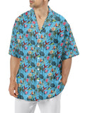 Summer Vacation Short Sleeve Loose Printed Hawaiian Shirts for Men