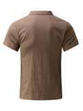 Turn-Down Collar Linen Short Sleeve T-Shirts