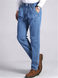 Mens Classic Loose Straight Denim Pants