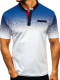 Mens Casual Dot Print Fashion Short Sleeve Shirts