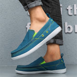 Mens Comfy Breathable Patchwork Canvas Casual Loafers