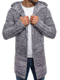 Male Autumn Winter Mid Length Hooded Cardigan Sweaters