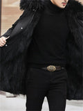 Men's Winter Fashion Thermal Removable Faux Fur Loose Coats