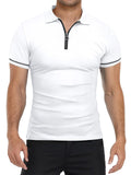 Men's Sporty Thin Breathable Short Sleeve Quarter-Zip Polo Shirt