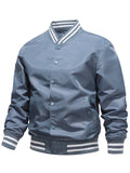 Trendy Vivid Men's Autumn Winter Stand-up Varsity Jacket