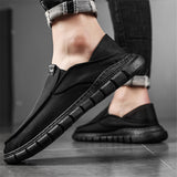 Mens Breathable Non Slip Solid Color Casual Jogging Comfort Slip On Loafers