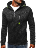 Men's Sport Casual Jacquard  Fleece Zipper Hoodie