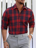 Men's Leisure Plaid Long Shleeved Spring Autumn Shirts