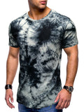 Men's Hip Hop Tie-dye Short Sleeve Crewneck T-shirt