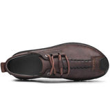 Mens Comfy Plus Size Stitching Print Lace Up Cargo Loafers