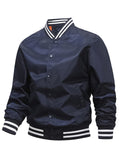 Trendy Vivid Men's Autumn Winter Stand-up Varsity Jacket