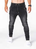 Men's Casual Mid-waist Slim-fit Denim Pants