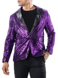 Trendy Men's Prom Performance Shiny Sequins Jackets