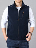 New Zipper Warm Fleece Sleeveless Vest