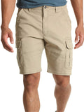 Mens Casual Plain Comfy Straight Knee Cargo Shorts