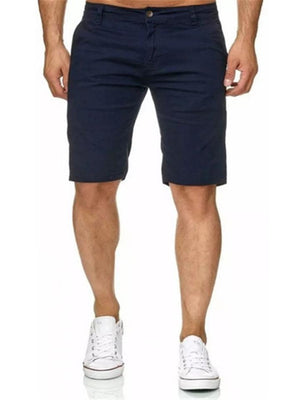 Men Trendy Solid Color Straight Shorts