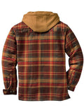 Stylish Plaid Loose Hooded Cotton Flannel Jacket Mens